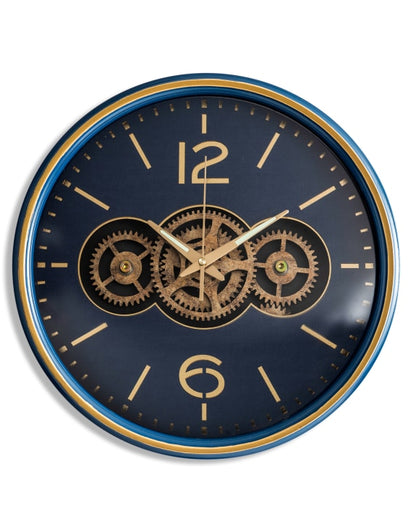 Moving Gear Statement Clock – Royal Blue