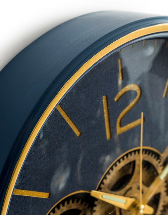 Moving Gear Statement Clock – Royal Blue