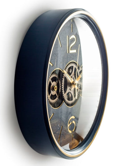 Moving Gear Statement Clock – Royal Blue