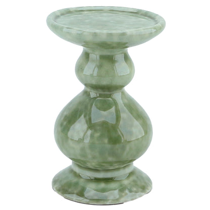 Laneham Stoneware Candle Holder – Green, Small