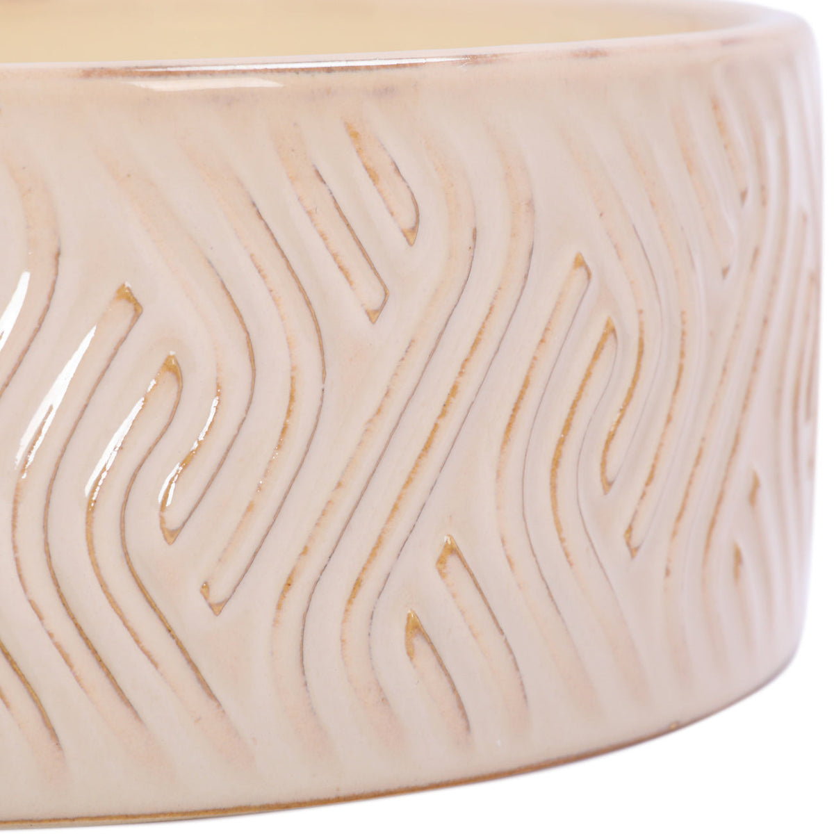 Sienna Triple-Wick Ceramic Candle Bowl – Ivory