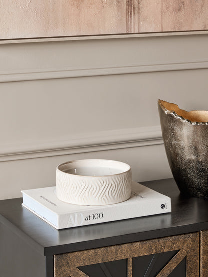 Sienna Triple-Wick Ceramic Candle Bowl – Ivory