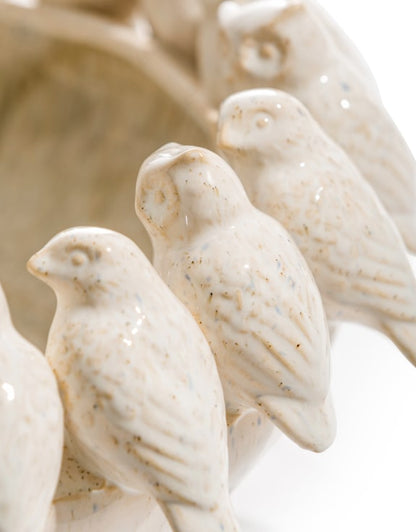 Flock of Birds Ceramic Decorative Bowl – Oatmeal