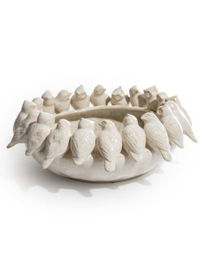 Flock of Birds Ceramic Decorative Bowl – Oatmeal